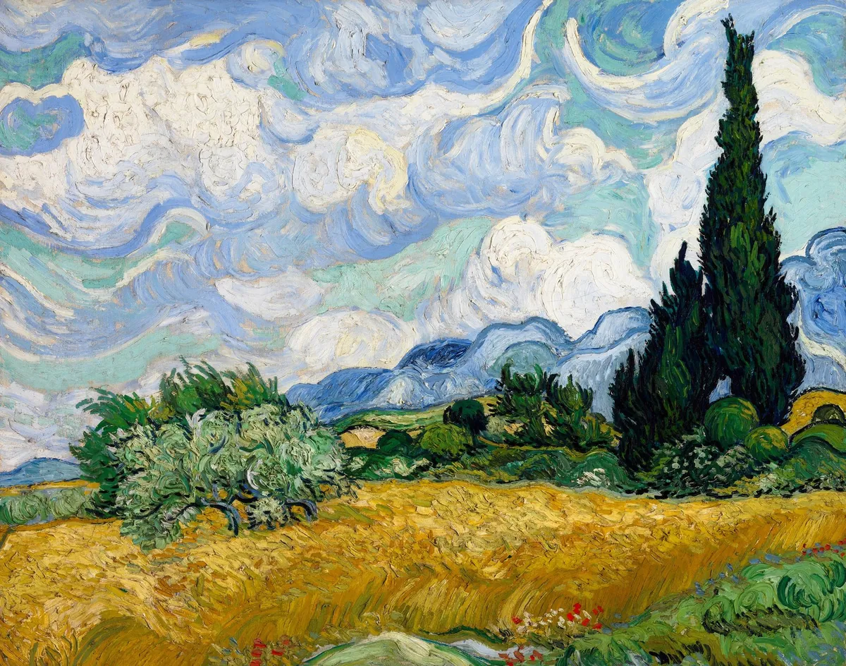 Wheat Field with Cypresses, Vincent van Gogh, 1889